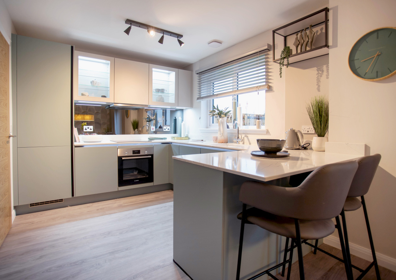 Tweed show home kitchen at The Maples, Inverness